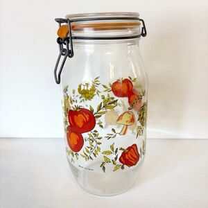 Vintage Spice of Life ARC France Storage Glass Jar Canister 2 L Mushroom Retro